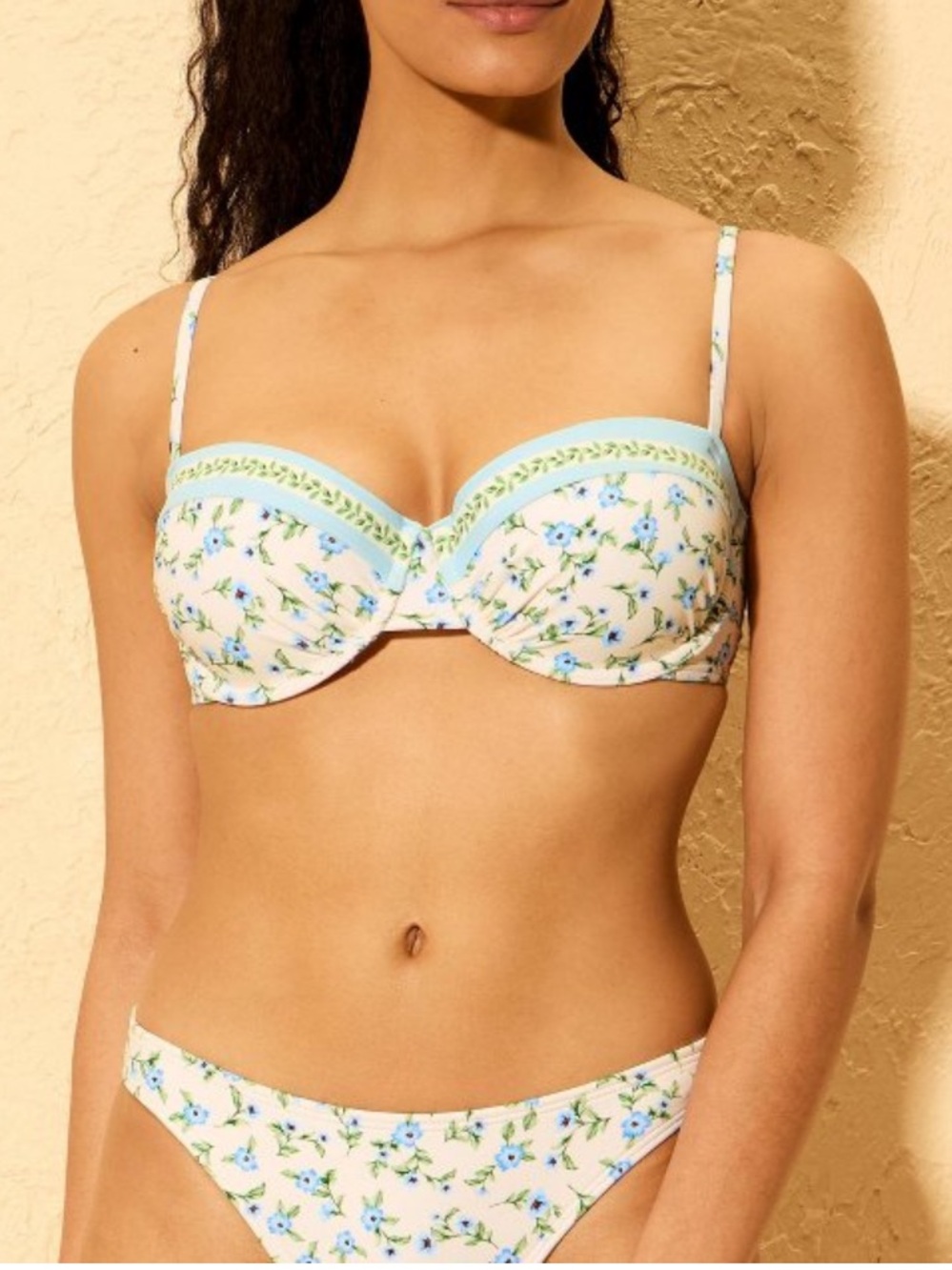 Shade & shore floral print molded underwire bikini top NWT z